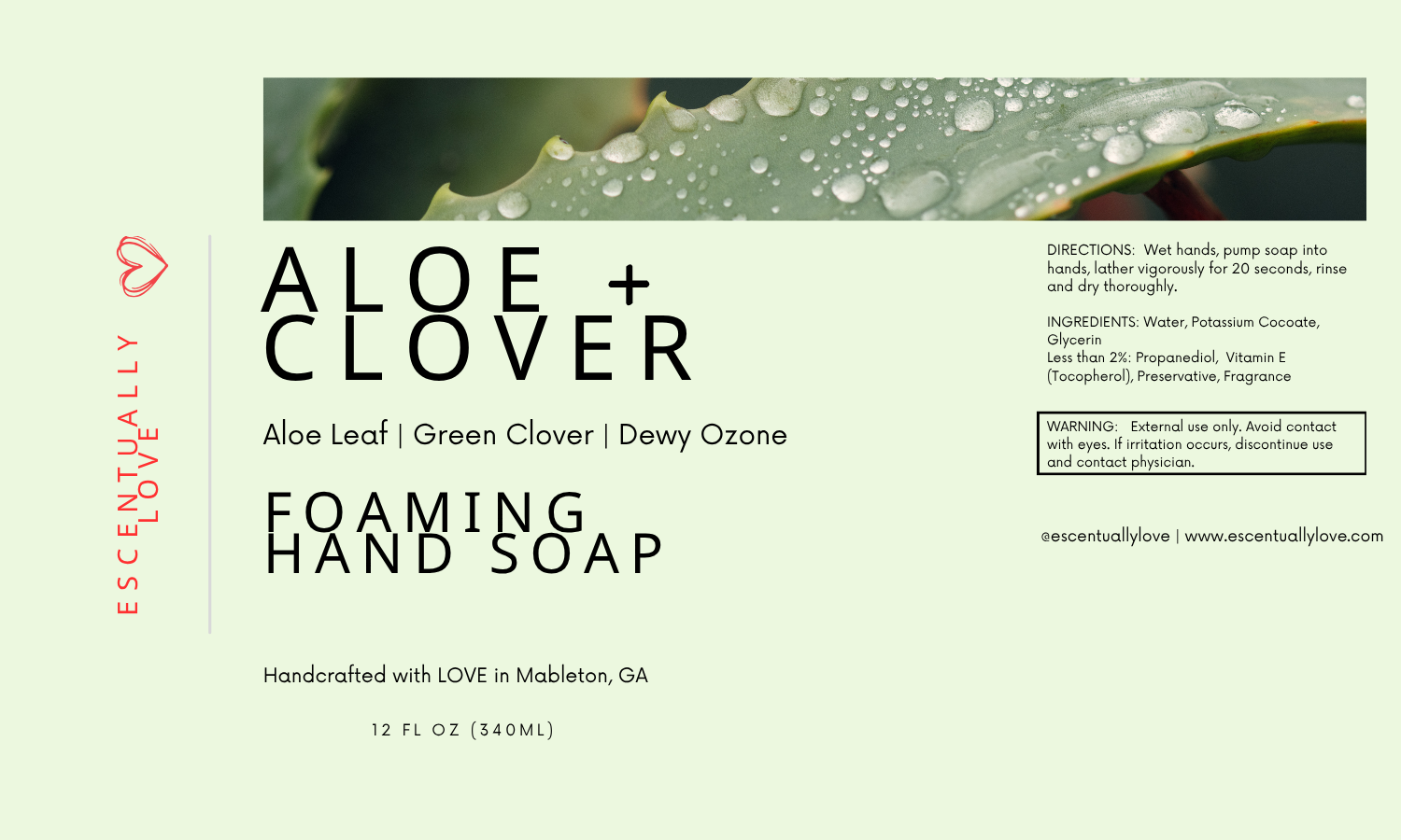 FOAMING HAND SOAP | aloe + clover