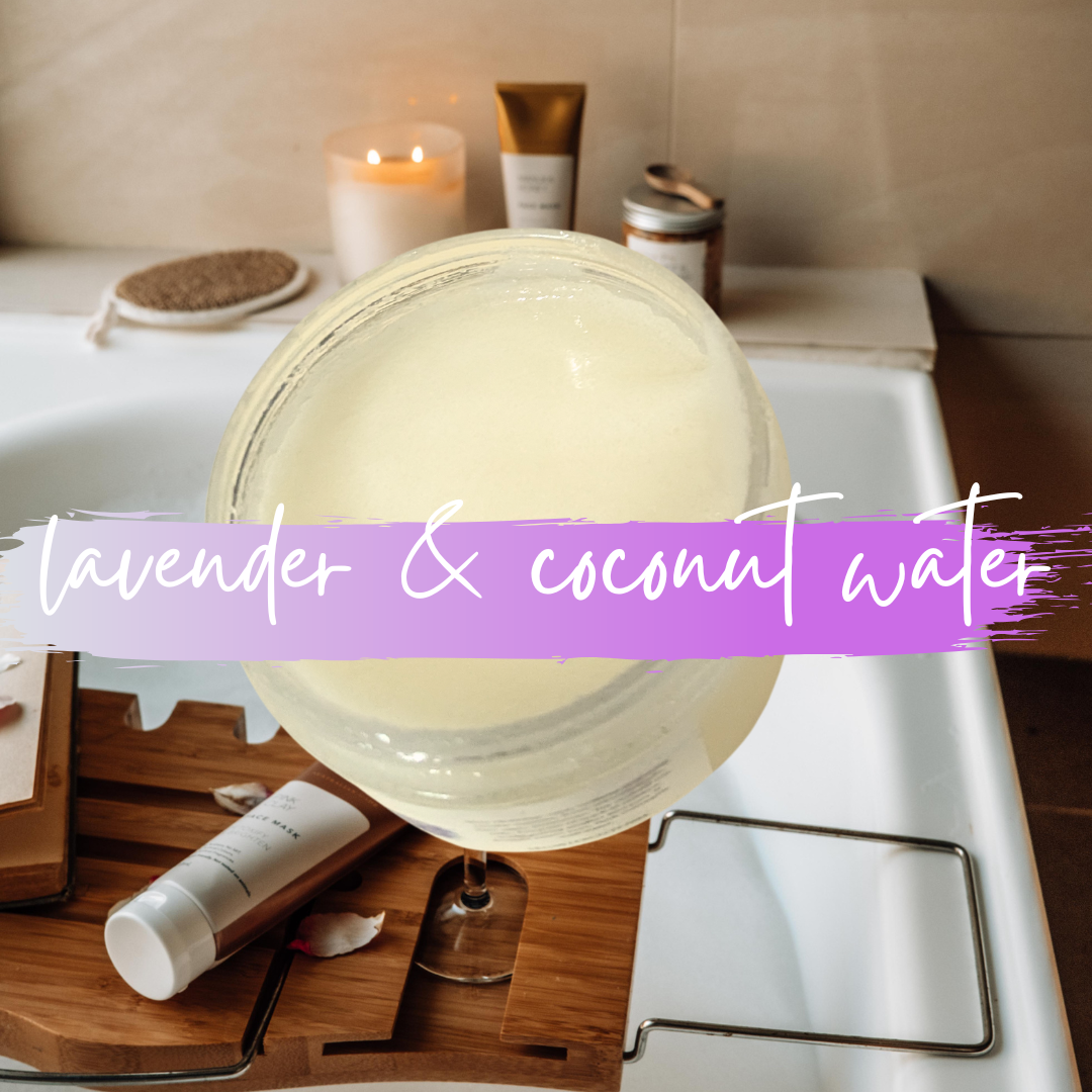 EXFOLIATING BODY SCRUB | lavender + coconut water